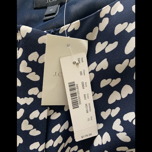 J Crew Navy Blue Dress with White Hearts - Picture 11 of 13